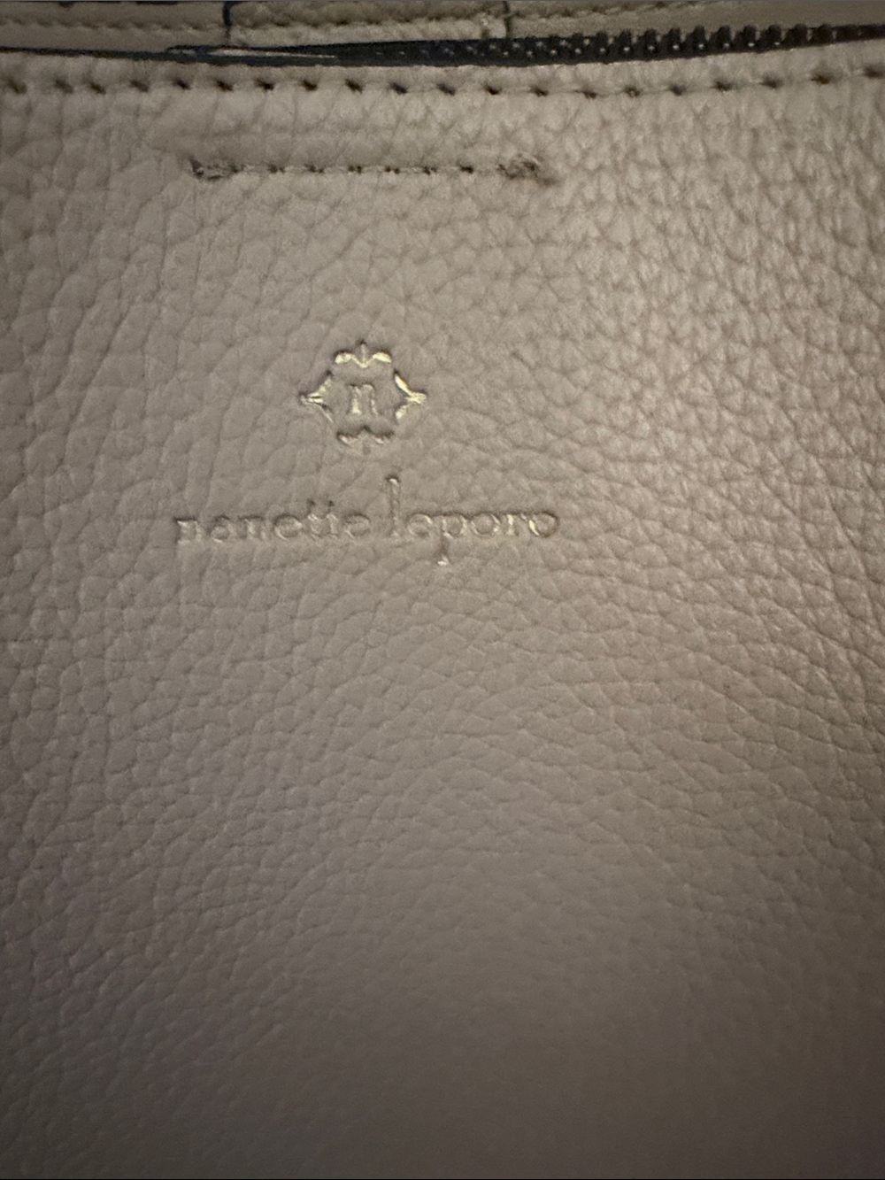 Nanette Lepore Cream Pebbled Leather Crossbody - Picture 2 of 8